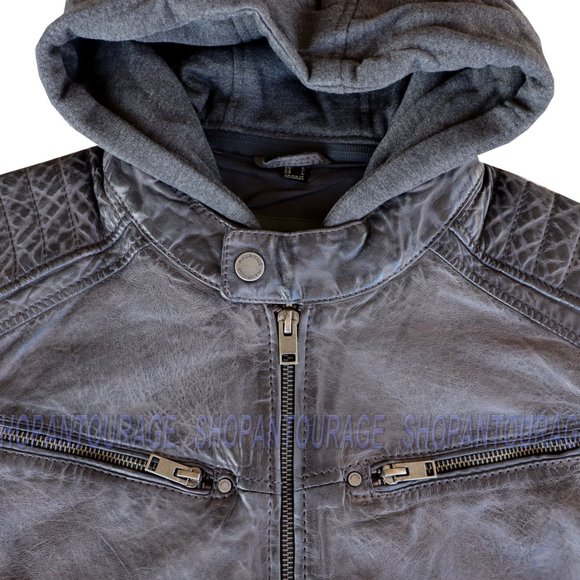 Mauritius Vinn Hooded 100% New Genuine Lambskin Fashion Leather Jacket For Men - Picture 3 of 8